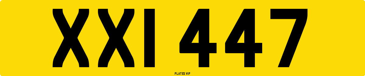 XXI 447 Number Plate