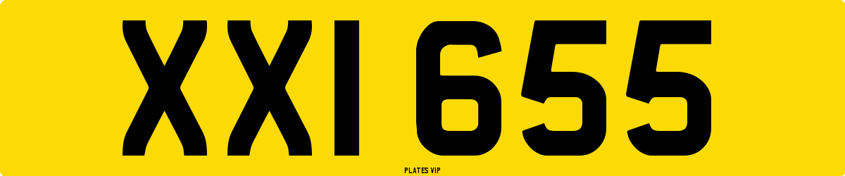XXI 655 Number Plate