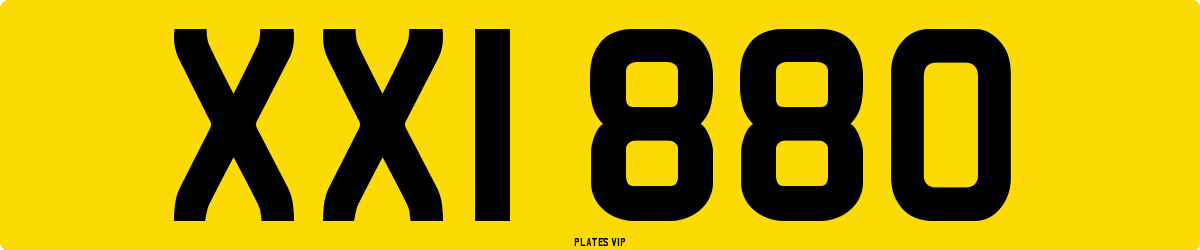 XXI 880 Number Plate