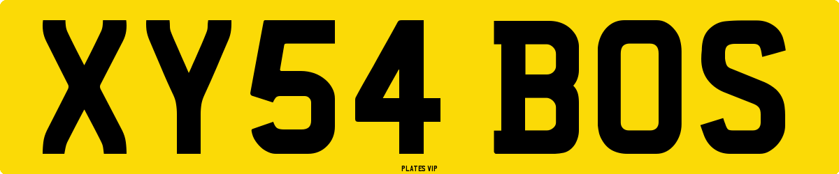XY54 BOS Number Plate