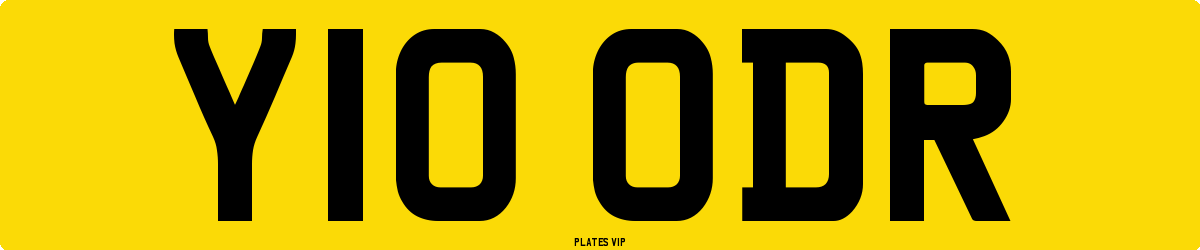 Y10 ODR Number Plate