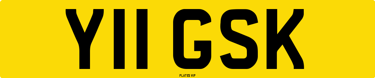 Y11 GSK Number Plate