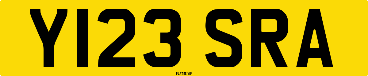 Y123 SRA Number Plate