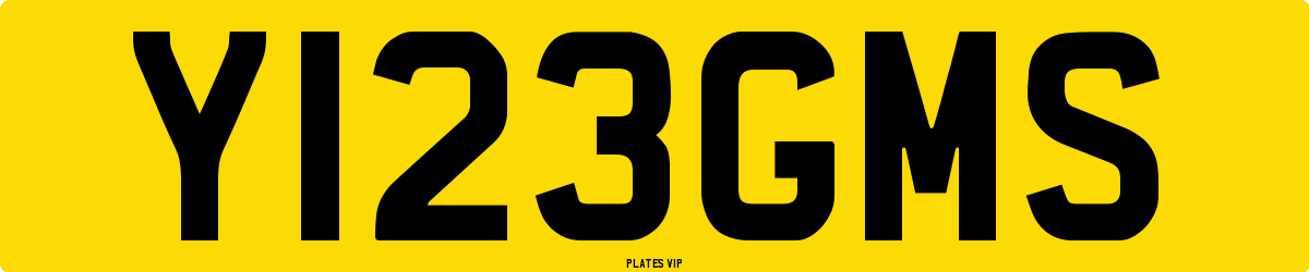 Y123GMS Number Plate
