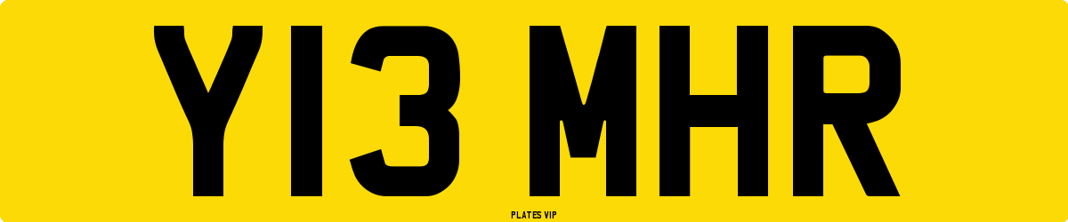 Y13 MHR Number Plate
