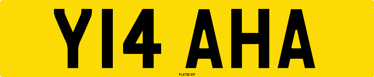 Y14 AHA Number Plate
