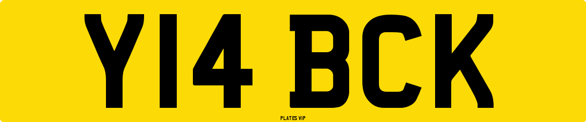 Y14 BCK Number Plate