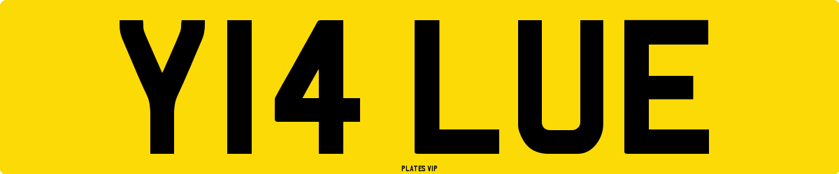 Y14 LUE Number Plate