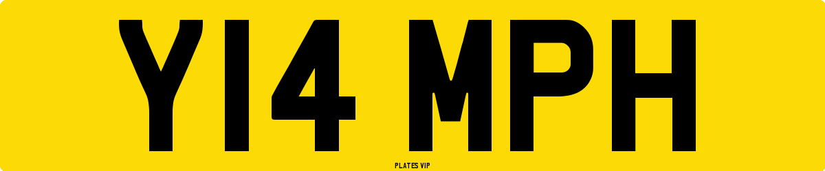 Y14 MPH Number Plate