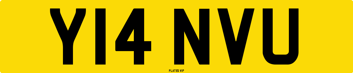 Y14 NVU Number Plate