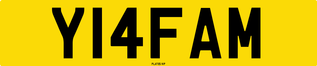 Y14FAM Number Plate