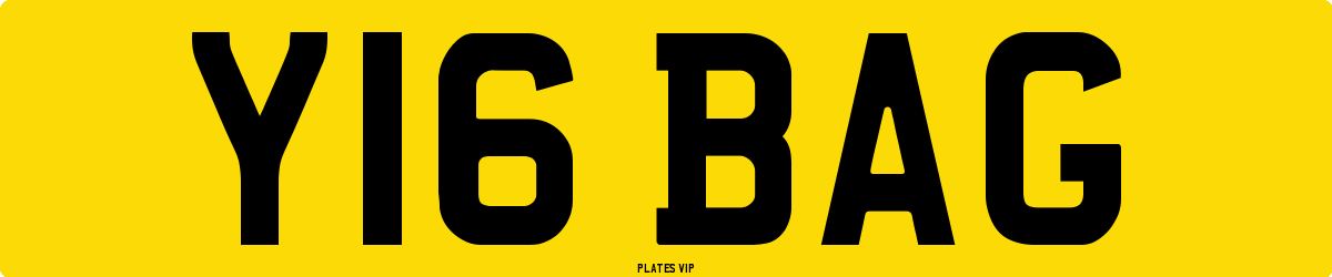 Y16 BAG Number Plate