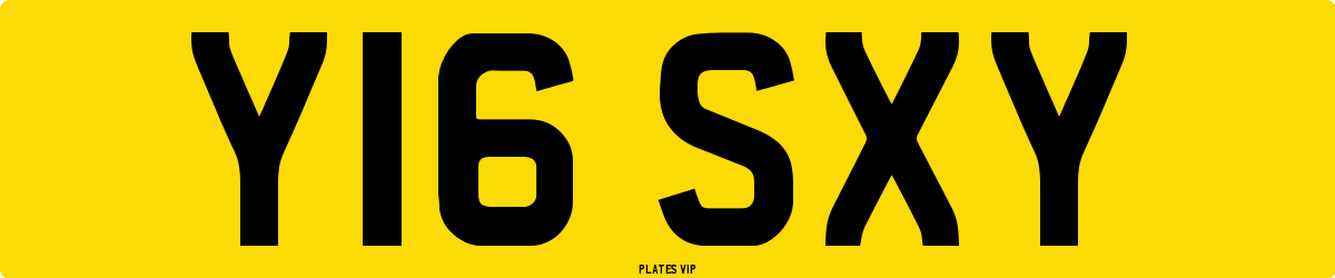 Y16 SXY Number Plate