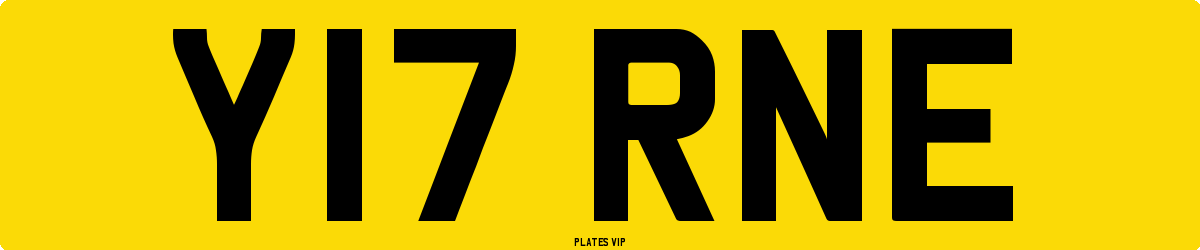 Y17 RNE Number Plate
