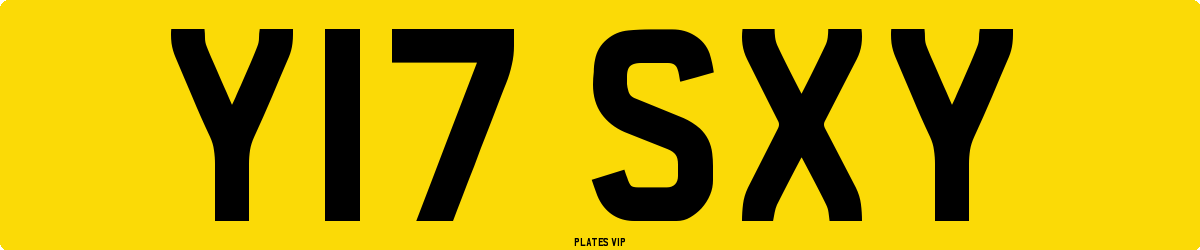 Y17 SXY Number Plate