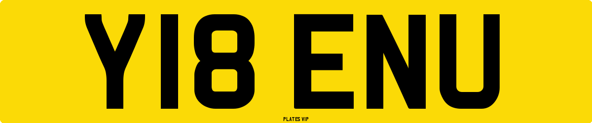Y18 ENU Number Plate