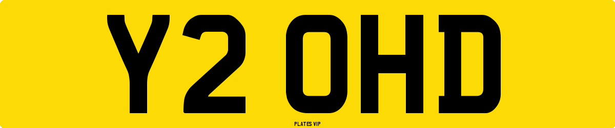 Y2 OHD Number Plate