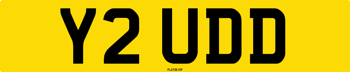 Y2 UDD Number Plate