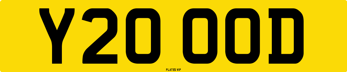 Y20 OOD Number Plate