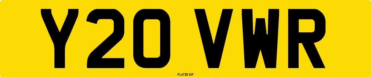 Y20 VWR Number Plate