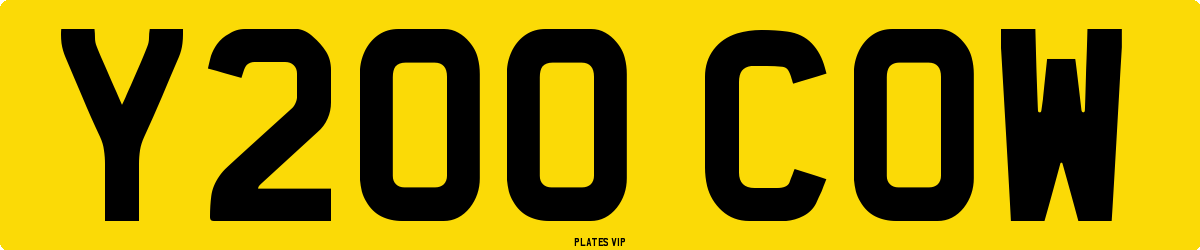 Y200 COW Number Plate