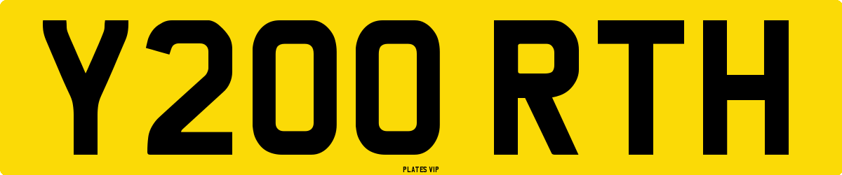 Y200 RTH Number Plate