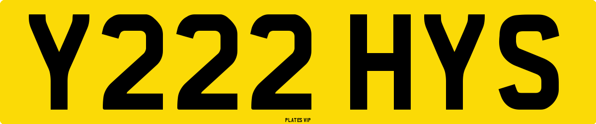 Y222 HYS Number Plate