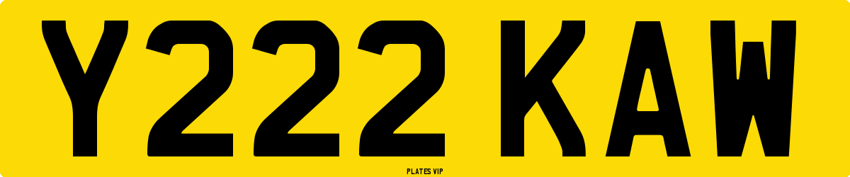 Y222 KAW Number Plate