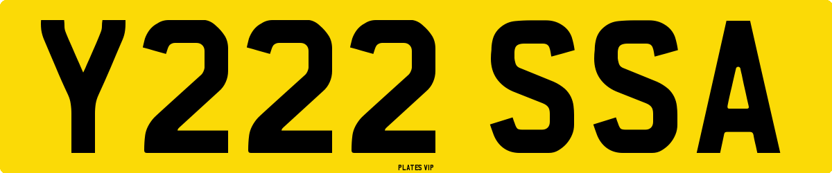 Y222 SSA Number Plate