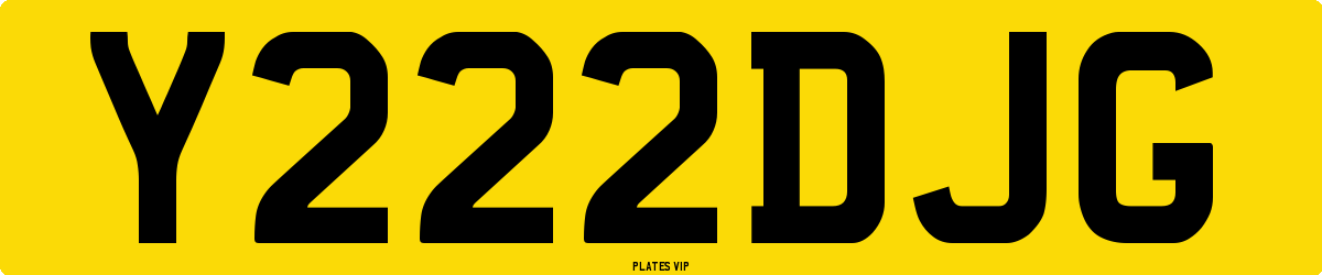 Y222DJG Number Plate