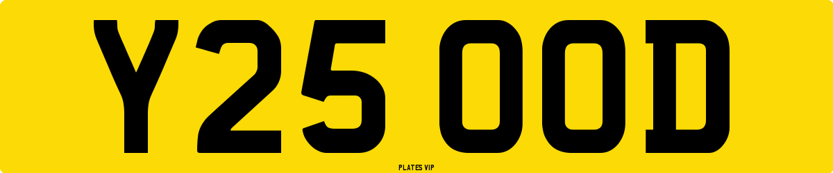 Y25 OOD Number Plate