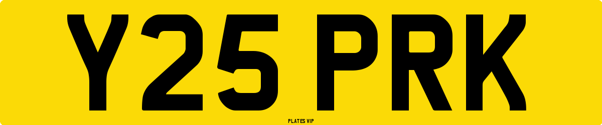 Y25 PRK Number Plate