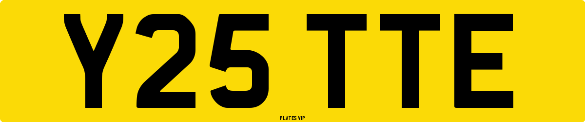Y25 TTE Number Plate