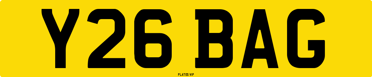 Y26 BAG Number Plate
