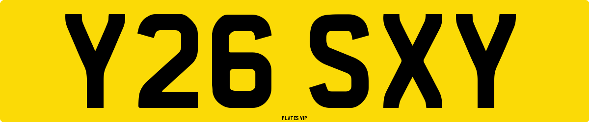 Y26 SXY Number Plate