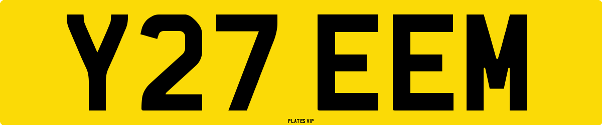 Y27 EEM Number Plate