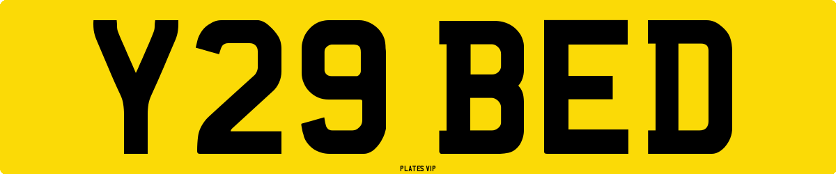 Y29 BED Number Plate