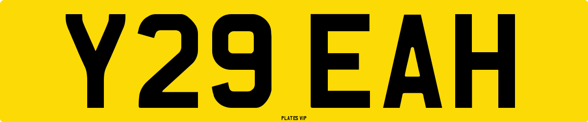 Y29 EAH Number Plate