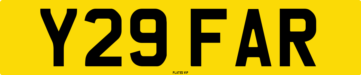 Y29 FAR Number Plate