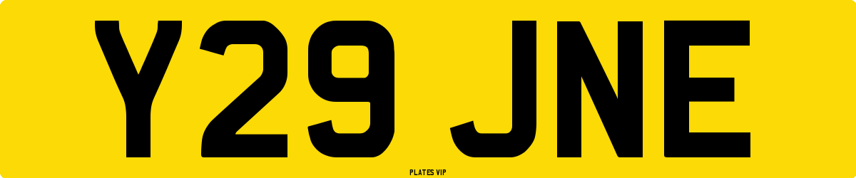 Y29 JNE Number Plate