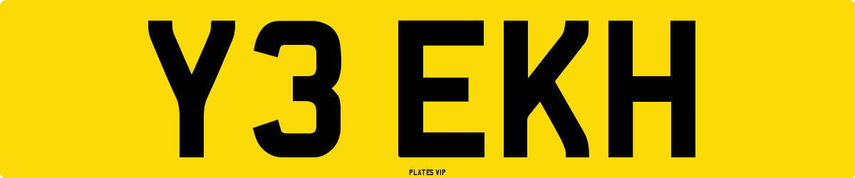 Y3 EKH Number Plate