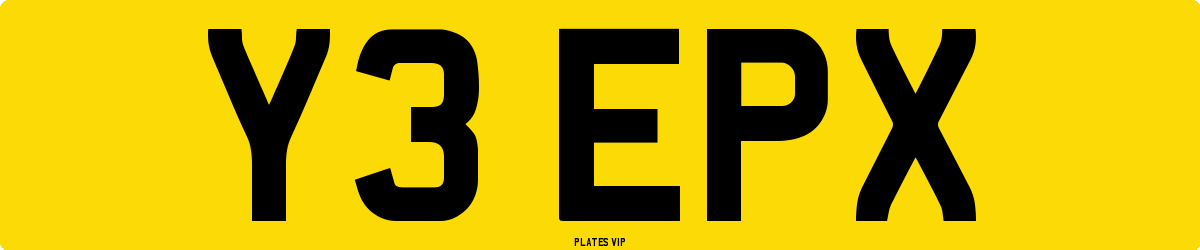 Y3 EPX Number Plate
