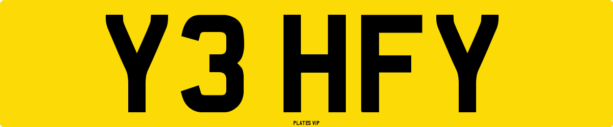 Y3 HFY Number Plate