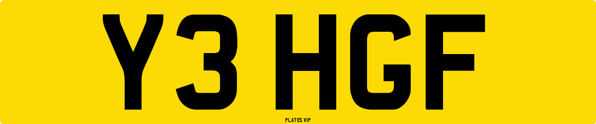 Y3 HGF Number Plate