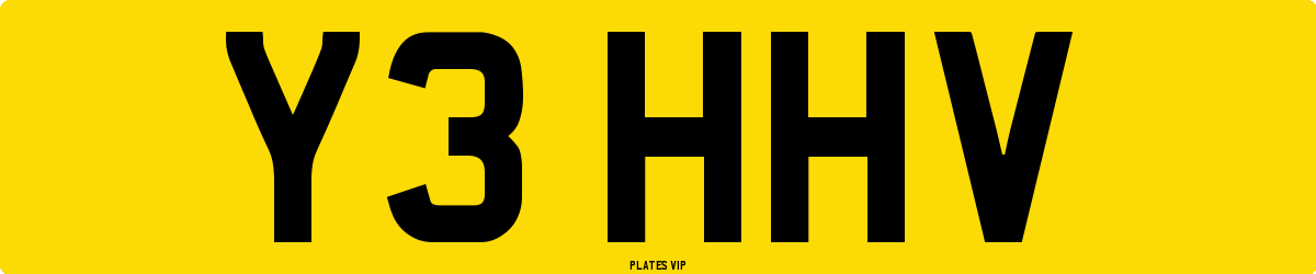 Y3 HHV Number Plate