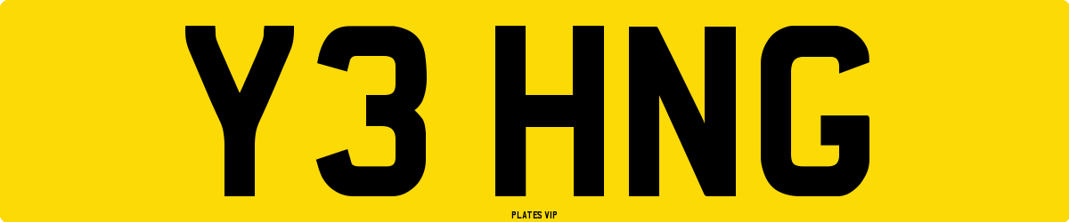 Y3 HNG Number Plate