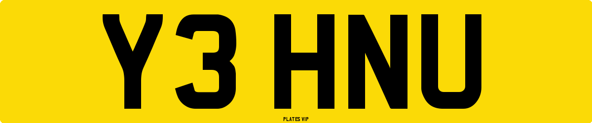 Y3 HNU Number Plate