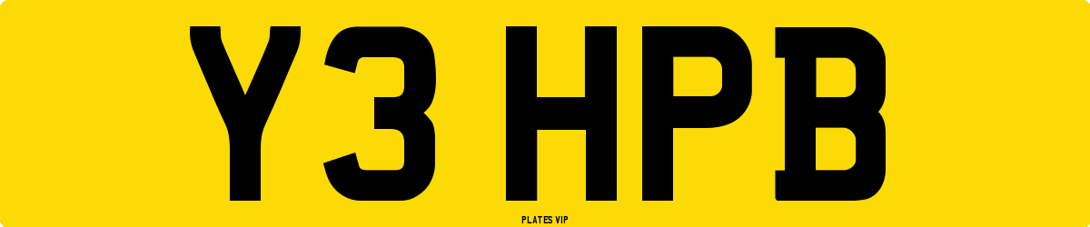 Y3 HPB Number Plate