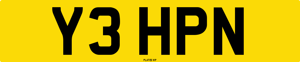Y3 HPN Number Plate