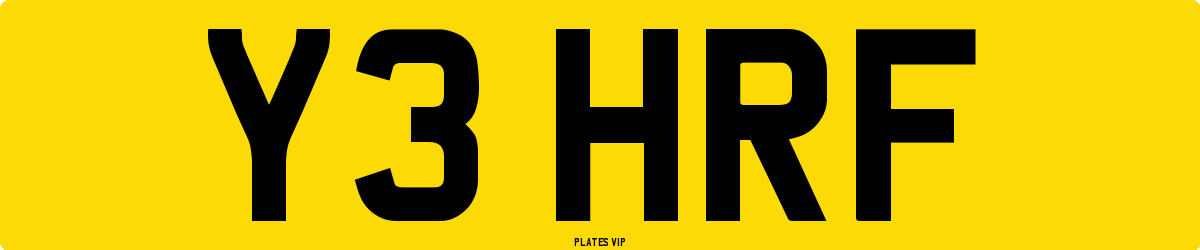 Y3 HRF Number Plate